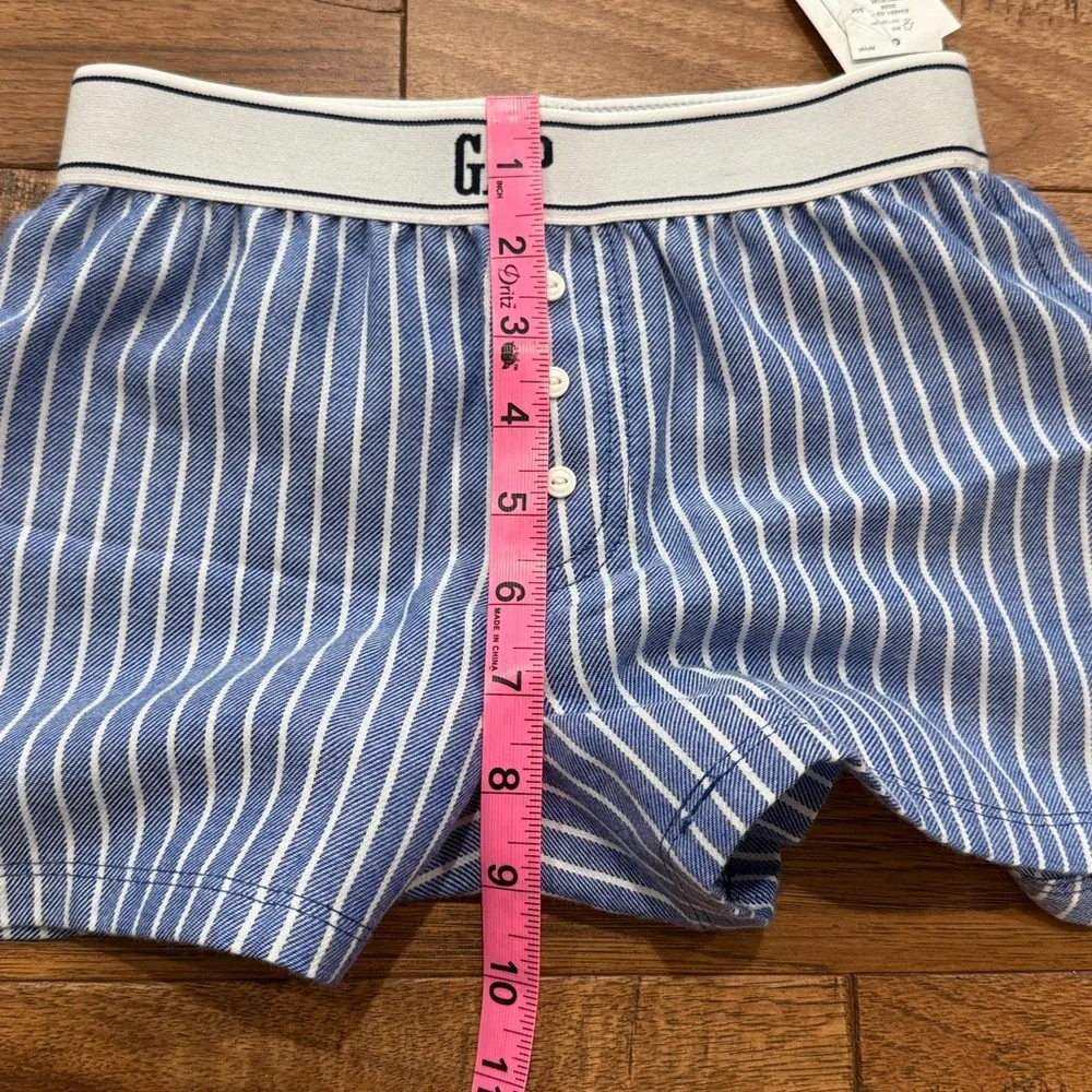 Girls Gap Kids Recycled Flannel PJ Pajama Shorts - Blue Pinstripe - Size 6